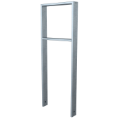 Lean-on hoop made of steel tube | Square tube, 80 x 20 mm | with cross bar | total width: 450 mm | hot-dip galvanized